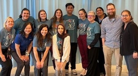 Faculty and students from Speech-Language Pathology and Physical Therapy at the Parkinson's Health Fair.